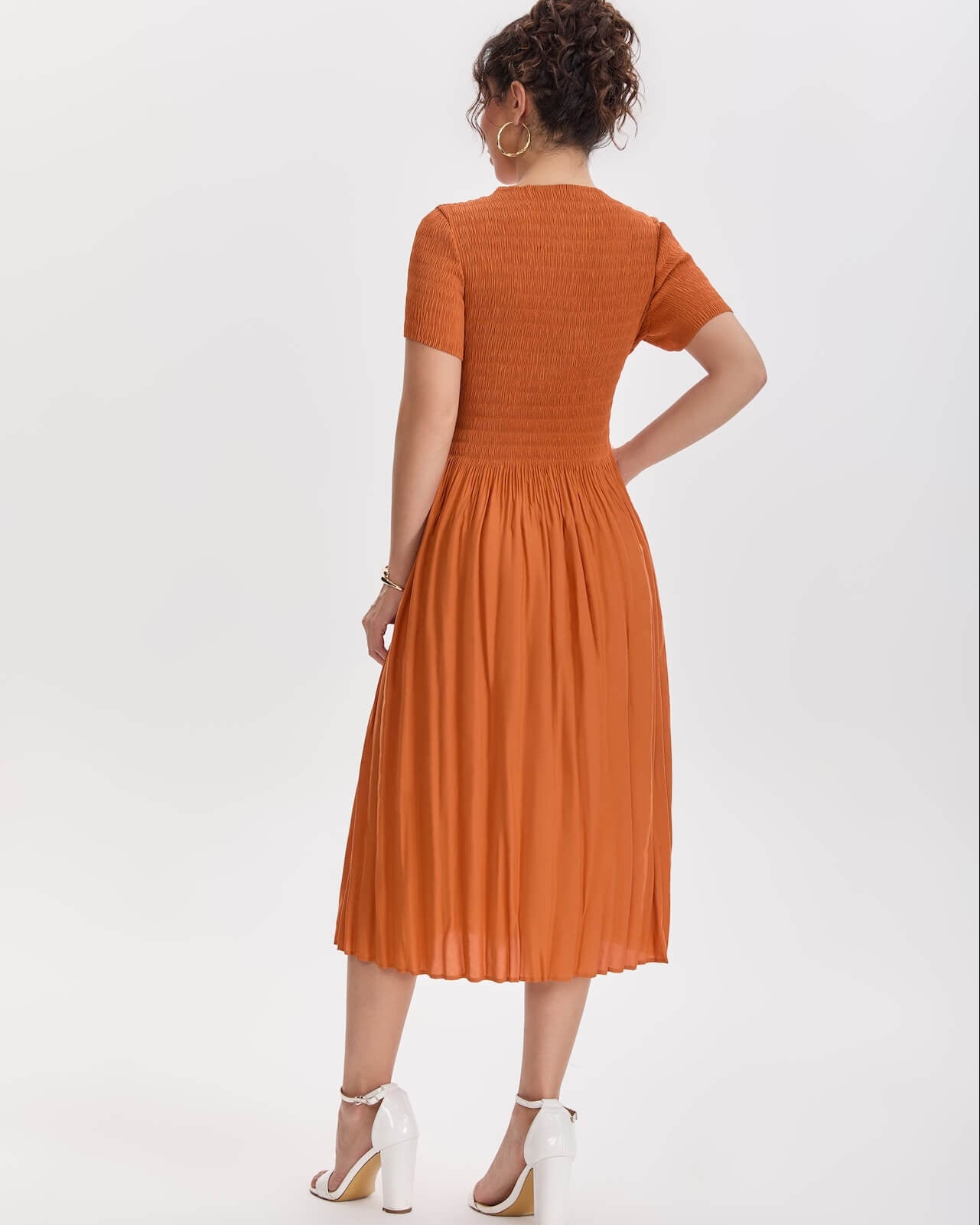 Pleatsart Wrinkle-Free Travel-Friendly Artistic Pleats Midi Dress