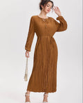 Pleatsart Wrinkle-Free Travel-Friendly Pleats Long Dress