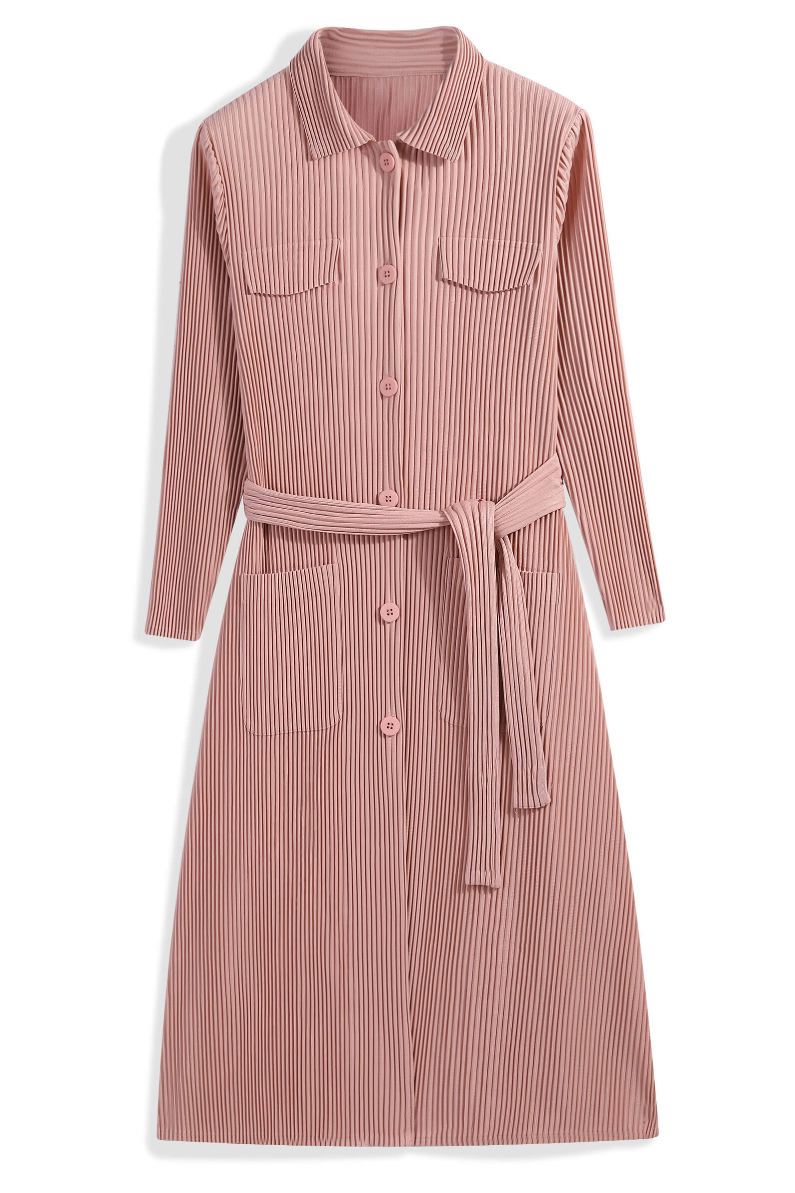 Pleatsart Wrinkle-Free Mid-Length Pleats Trench Coat