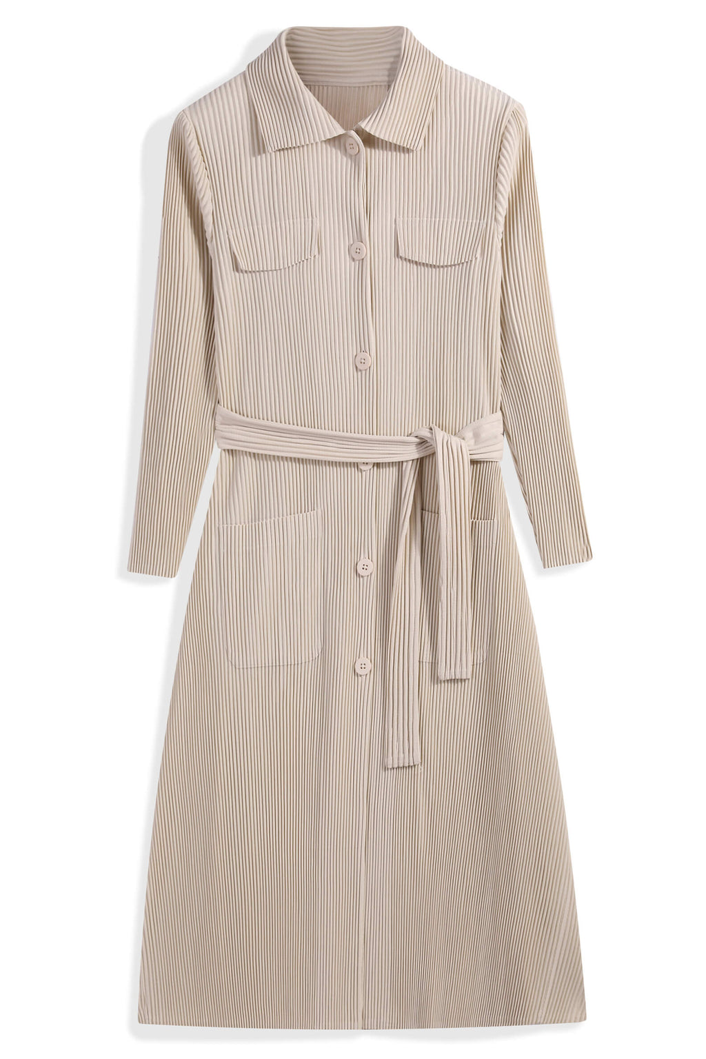 Pleatsart Wrinkle-Free Mid-Length Pleats Trench Coat