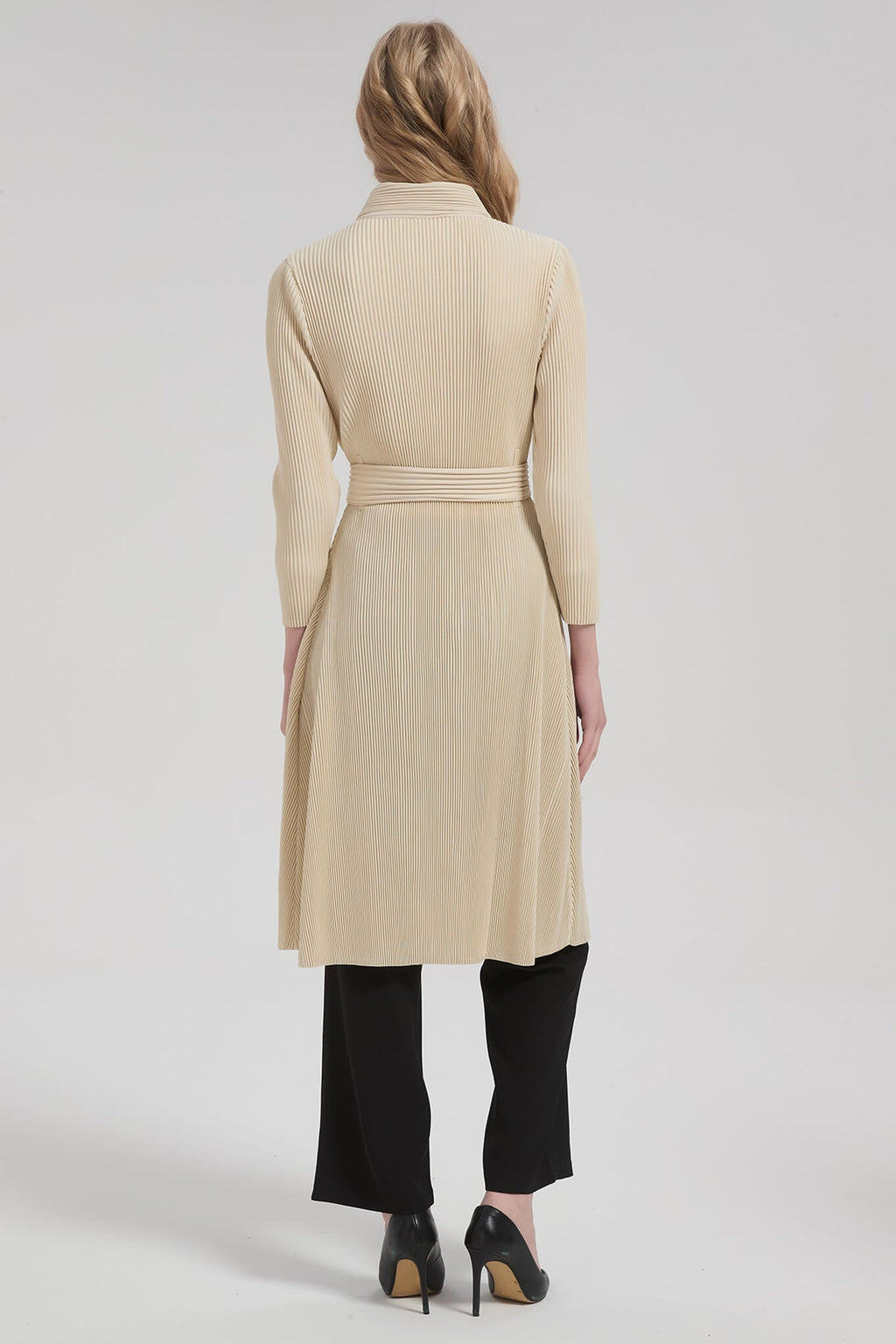 Pleatsart Wrinkle-Free Mid-Length Pleats Trench Coat